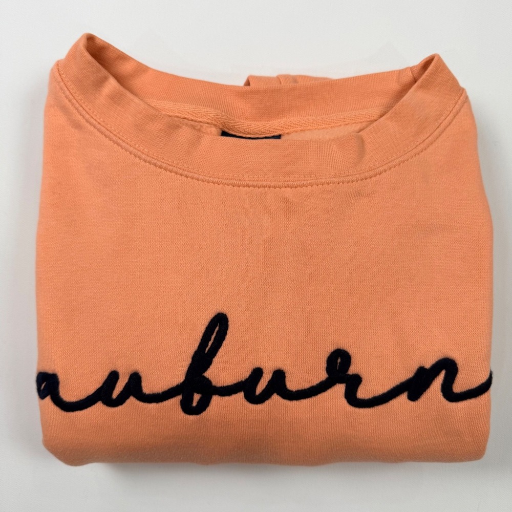 MV‎ Sport Auburn Sweatshirt Womens S Peach Excellent Script Logo Crewneck NCAA - Picture 2 of 9